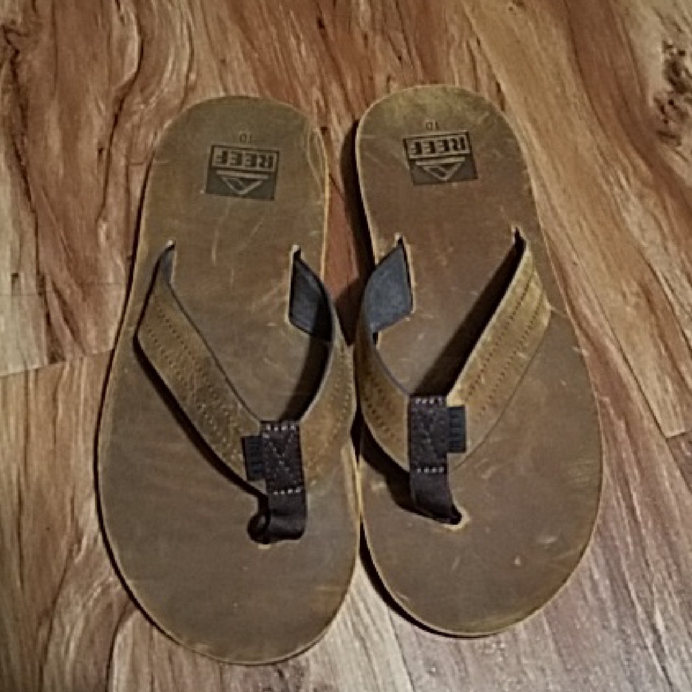 Reef Brown Leather Flip-Flops